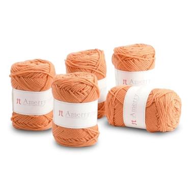 Imagem de Conjunto de 5 novelos Hamanaka Amerry, peso médio, 70% lã merino da Nova Zelândia, 30% mistura acrílica, fio macio e fácil de tricotar para tricô e crochê, feito no Japão (Col. 4)
