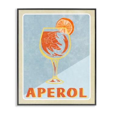 Imagem de Stupell Industries Vintage Aperol Spritz Preto Emoldurado Giclee Art Design por Elizabeth Medley, 20 x 16
