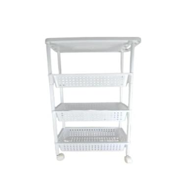 Imagem de Carrinho Organizadora 4 Prateleiras Multiuso Quarto Sala