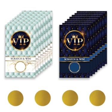 Imagem de PLIGREAT 120 peças de cartões VIP raspadinhas, cartões de presente em branco com adesivos surpresa especial bilhetes de raspar cartão de cupom faça você mesmo para pequenas empresas, spa, beleza