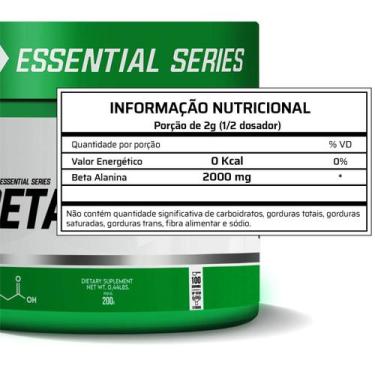 Imagem de Beta Alanina 100% Pura Vitamax Nutrition 200g Essential Series