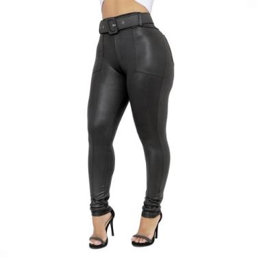 Imagem de Calça Montaria Cintura Alta Em Cirre Com Cinto - Levitali, Preto, GG