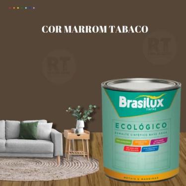 Imagem de Esmalte Sintético Brasilux Base Água Ecologico Cor Marrom 800ML Brilha