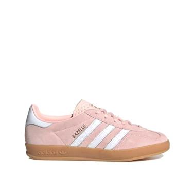 Imagem de Adidas Gazelle feminino para uso interno prateado amanhecer/amarelo solar/chiclete