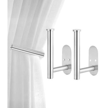 Imagem de Cortina Tiebacks Hoousuper montada na parede em aço inoxidável 304