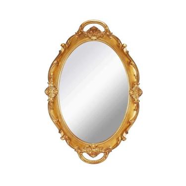 Imagem de Espelho de parede YCHMIR Vintage Hanging 37x25cm Oval Gold