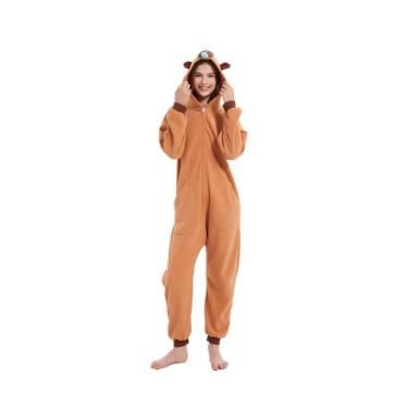 Imagem de Onesies Capivara, fantasia de Halloween, pijamas de pelúcia para adult