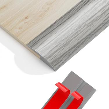 Imagem de Rampas de limite para portas, acabamento autoadesivo de borda de carpete - limite de borracha, tira de transição de piso, faixa de porta, rampa de cadeira de rodas, faixa de acabamento de piso