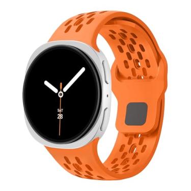 Imagem de Pulseira esportiva de silicone para Samsung Galaxy Watch 8 de 40 mm e 44 mm/Watch 8 Classic de 46 mm, pulseira de silicone respirável sem lacunas para Samsung Watch 8 40 44 e 46 mm