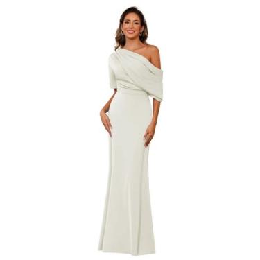 Imagem de Vestido Mãe da Noiva BITALY One Shoulder Satin Ivory