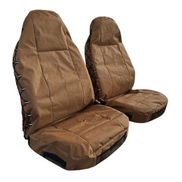 Imagem de Capas de assento Coyote Tan para GMC Sierra 1500/2500/3500HD 2007-2023 2024 2025 cabine dupla estendida, protetores de assento de caminhões com vários bolsos táticos conjunto dianteiro protetor de