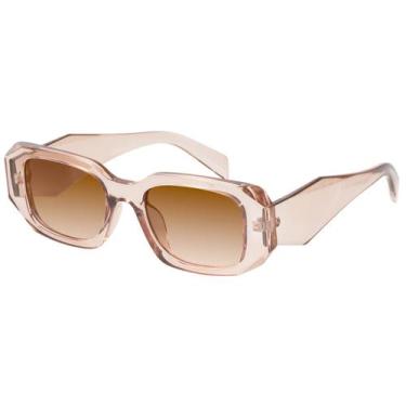 Imagem de Óculos de sol mosanana Trendy Retangle Clear Brown UV400