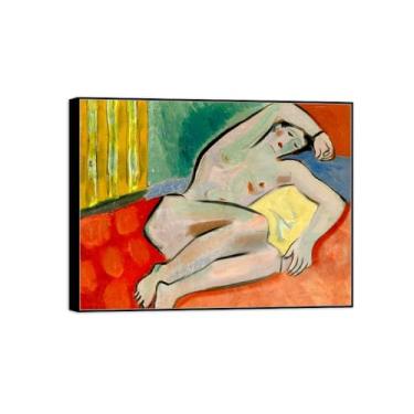 Imagem de BMZFYBS Impressão em tela, pintura famosa, imagem de parede, reclinável, feminino, moldura preta, para sala de estar, banheiro, decoração de casa, 80 x 105 cm 31 x 41 pol