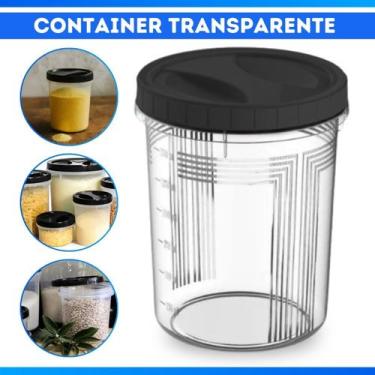 Imagem de Container Transparente RedondoTampa de Rosca 2L - Preto - UNINJET