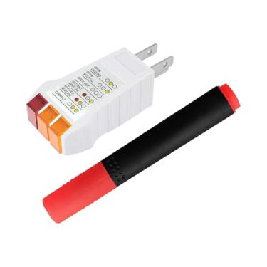 Imagem de harayaa Testador de tomada Plug in Condutividade Teste Caneta Ferramenta Simples Testador de aterramento para produtos de aterramento Fronhas Cobertores