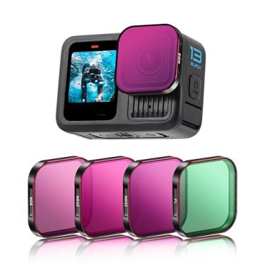 Imagem de Conjunto de filtros ND para câmera Gopro Hero 13 pacote com 4 ND8 ND16 ND32 CPL liberação rápida ultra grande angular acessórios de filtro de densidade neutra HD vidro óptico moldura de alumínio