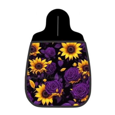 Imagem de Lixeira De Carro Organizador Lixinhocar Girassóis Rosas Roxo Escuro