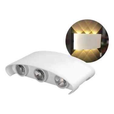 Imagem de 2X Arandela Parede Led Meia Lua 6W Bivolt Aprova D`Agua 3000