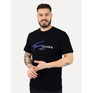 Imagem de Camiseta Tommy Jeans Signature NY Center Preta, M/M