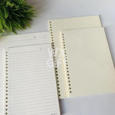 Imagem de Refil de Folha de Caderno Reutilizável Pautado ou Quadriculado - Uniso