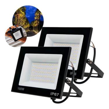 Imagem de 2X Kit 2 Refletor Led 100W Prova Dágua Holofote Ip67 6500K S