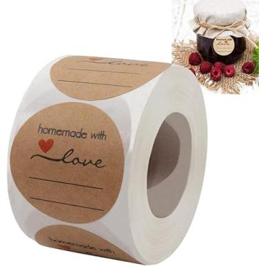 Imagem de Rótulos de conservas de jarra e geleia para frascos de vidro e mais (5 cm redondos 500/rolo) com linhas para escrever - etiquetas de jarras, geleias e mais