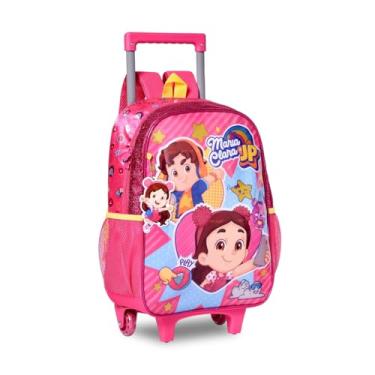 Imagem de Mochila Rodinhas Maria Clara E Jp Irmãos Youtubers Infantil Bolsa De Costas Reforçada Rosa Original