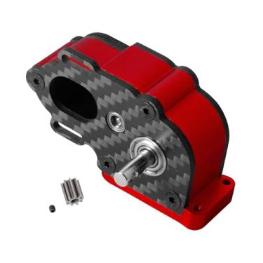 Imagem de Rcarmumb Center Transmission Gearbox Upgrades Part for 1/10 RC Crawler car Axial SCX10 SCX10 ii 90047 Wraith,Aluminum LCG Middle Transmission Gearbox Hops up,Red