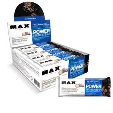 Imagem de Power Protein Bar (Caixa c/ 12un de 41g) Max Titanium, Bombom de Avelã
