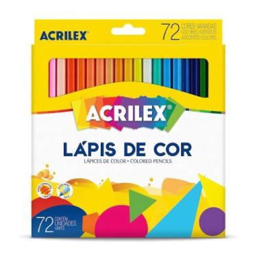 Imagem de Lapis De Cor 72 Cores Acrilex Escolar Pintura Desenhos