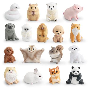 Imagem de Conjunto de figuras de animais realistas, 17 peças de brinquedo infantil em miniatura de PVC