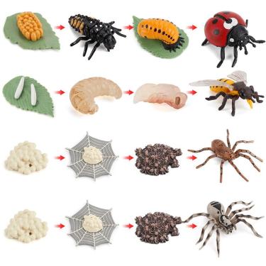 Imagem de Conjunto de figuras de ciclo de vida de insetos realistas de 16 peças de brinquedo infantil de PVC