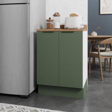 Imagem de Balcão 2 Portas 60cm com Tampo com Rodapé Ipanema CabeCasa MadeiraOrig