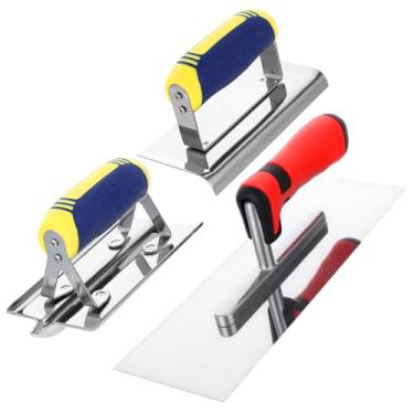 Imagem de Conjunto de 3 ferramentas de concreto, espátula de acabamento plano de aço inoxidável (28 cm x 10 cm) mais cortador de concreto (15 cm x 7,6 cm, 1/5.1 cm) e Groover (17.5 cm x 7.6 cm, 1/5.1 cm W, 1