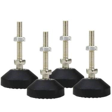 Imagem de LC LICTOP Pés niveladores M8 x 50 mm, altura de 2,83 polegadas e capacidade de 399 kg, deslizadores de móveis giratórios ajustáveis resistentes, niveladores de pés de borracha rosqueada para mesa