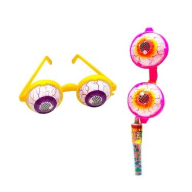 Imagem de Doce Visão Pop Kit com 15 Pirulitos Decorados com Óculos Coloridos e Balinhas