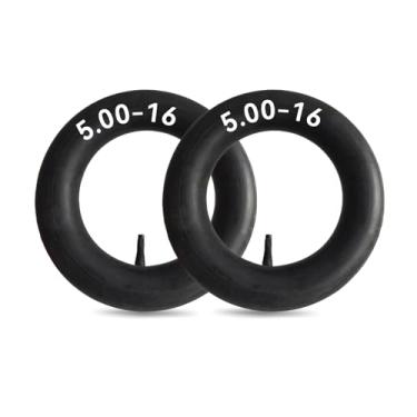 Imagem de Pacote com 2 tubos internos 5.00/5.10-16 5.00-16 5.10-16 500-16 130/90-16 tubos de pneu com haste de válvula reta, substituição de butilo resistente para tratores agrícolas, implementação de vagões