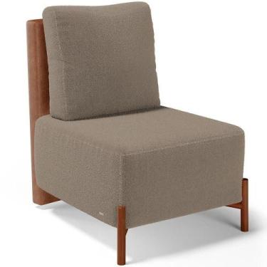 Imagem de Poltrona Decorativa Living Pés Madeira Hungria L02 material sintético 