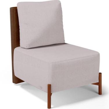 Imagem de Poltrona Decorativa Living Pés Madeira Hungria L02 material sintético 