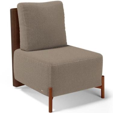 Imagem de Poltrona Decorativa Living Pés Madeira Hungria L02 material sintético 