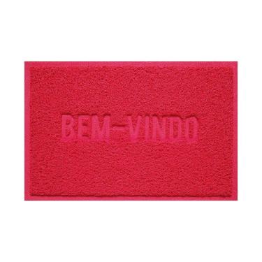 Imagem de Capacho De Porta Pvc Antiderrapante 60x40cm - BV Vermelho