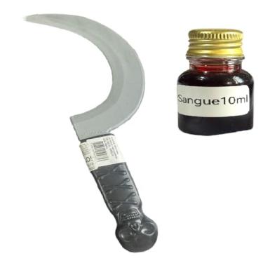 Imagem de Fantasia Foice de plástico de mão + sangue falso 10ml