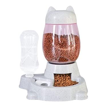 Imagem de Ives Commercial Pet Fountain 2,2L alimentador automático 2 em 1 para cães e gatos desconectado, tigela bebedouro para alimentos, recipiente de alimentação de gatos de grande capacidade, dispensador de