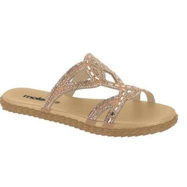 Imagem de Chinelo Moleca Strass Feminino 5452143 - Conforto e Estilo, Brandy, 37