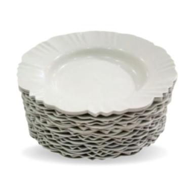 Imagem de Kit 5 Até 50 Prato Fundo Pétala com Borda Branco Refeição Churrasco Fe