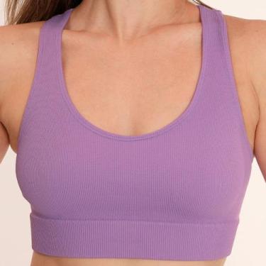 Imagem de Top Selene Sem Costura Canelado Microfibra S/ Bojo Reforçado Nadador A