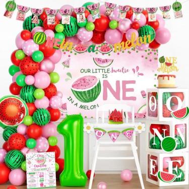 Imagem de Kit de balão de 1º aniversário Hombae Watermelon para decorações de fe
