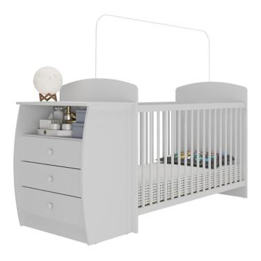 Imagem de Berço Cômoda Cajuzinho Para Colchão 60x130cm Multimóveis Bb0516 Branco