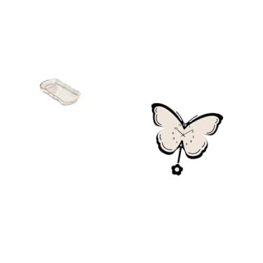 Imagem de Fenteer Bandeja Elegante para Alimentos E Frutas com Relógio de Parede Decorativo de Borboleta para Escritório, Sala de Jantar, Banheiro E Quarto Infantil