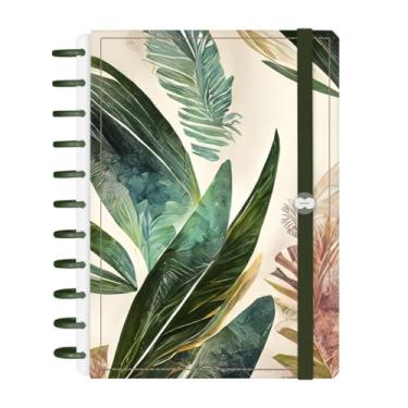 Imagem de Caderno De Disco Iscool Inteligente 140 Folhas Botanics Palm Leaves Musgo G+